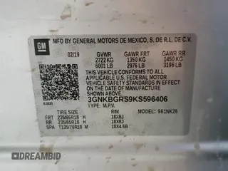 2019 Chevrolet Blazer z VIN 3GNKBGRS9KS596406, wystawiony jako Copart lot #64641185 z przebiegiem Nie podano mil oraz Szkoda całkowita • Salvage title. Historia ofert i sprzedaży dostępna na DreamBid. Obrazek 13.