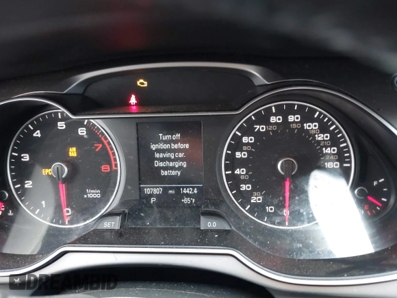 2013 Audi A4 Premium Plus with VIN WAUFFAFL7DN050223, listed as a IAAI auction lot 40444635 with 107,807 mi miles. Bid and sale history available at carsss.com. Image 7.