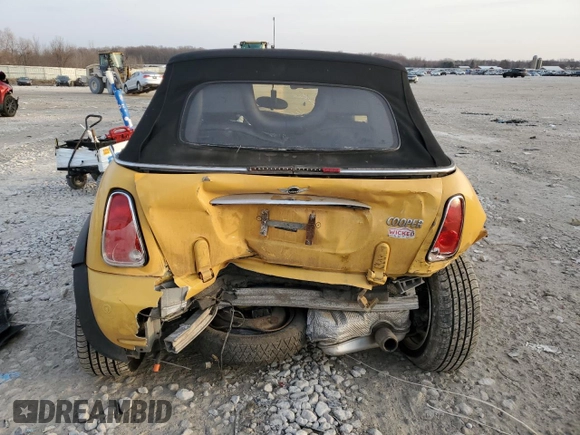 2007 MINI Convertible with VIN WMWRF33557TG17675, listed as a Copart auction lot 49206875 with Not Provided miles and Clean Title. Bid and sale history available at DreamBid. Image 6.