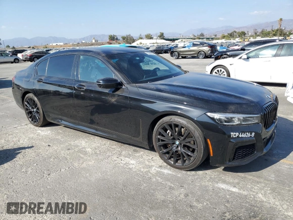 2022 BMW 7 Series 740i with VIN WBA7T2C07NCH95602, listed as a Copart auction lot 72067674 with 136,950 mi miles and Salvage Title. Bid and sale history available at carsss.com. Image 4.