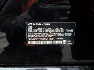 2024 BMW X6 M with VIN 5YM23ET08R9V15689, listed as a Copart auction lot 86357404 with 9,847 mi miles and Salvage Title. Bid and sale history available at carsss.com. Image 14.
