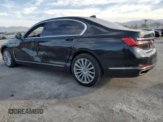 2020 BMW 7 Series 740i with VIN WBA7T2C01LGL17386, listed as a Copart auction lot 49496215 with 44,801 mi miles and Salvage title. Bid and sale history available at DreamBid. Image 2.