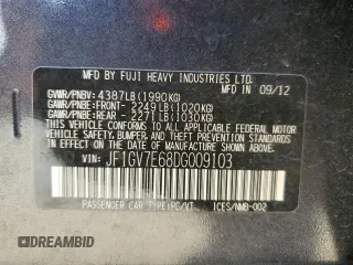2013 Subaru Impreza Sedan WRX WRX with VIN JF1GV7E68DG009103, listed as a Copart auction lot 77277154 with 166,645 mi miles and Clean Title. Bid and sale history available at carsss.com. Image 12.