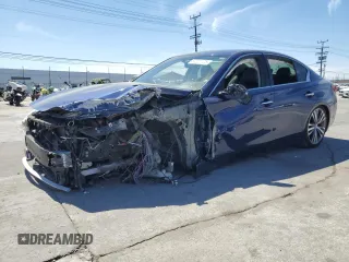 2020 Infiniti Q50 Luxe with VIN JN1EV7AP7LM200871, listed as a Copart auction lot 53001125 with 44,874 mi miles and Salvage title. Bid and sale history available at DreamBid. Image 1.