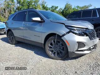 2024 Chevrolet Equinox RS with VIN 3GNAXMEG9RS122480, listed as a Copart auction lot 52601065 with 7,282 mi miles and Salvage Title. Bid and sale history available at DreamBid. Image 4.