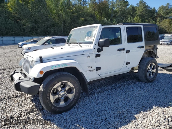 2018 Jeep Wrangler JK Unlimited Sahara with VIN 1C4HJWEG7JL921169, listed as a Copart auction lot 76064794 with 93,418 mi miles and Salvage Title. Bid and sale history available at carsss.com. Image 1.