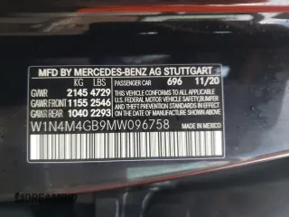 2021 Mercedes-Benz GLB with VIN W1N4M4GB9MW096758, listed as a Copart auction lot 67216572 with 27,287 mi miles. Bid and sale history available at carsss.com. Image 15.