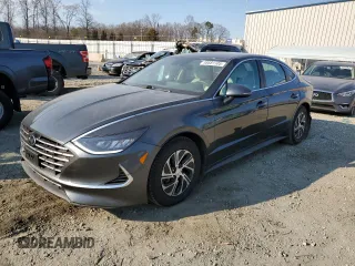 2020 Hyundai Sonata Hybrid Blue with VIN KMHL24JJ9LA015953, listed as a Copart auction lot 46681105 with 99,582 mi miles and Salvage Title. Bid and sale history available at carsss.com. Image 1.