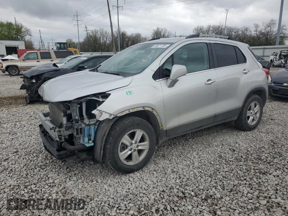 2017 Chevrolet Trax LT with VIN KL7CJPSB4HB156556, listed as a Copart auction lot 53871705 with 42,610 mi miles and Salvage Title. Bid and sale history available at carsss.com. Image 1.