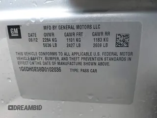 2013 Cadillac CTS Luxury with VIN 1G6DH5E58D0102036, listed as a IAAI auction lot 42270393 with 133,203 mi miles and . Bid and sale history available at DreamBid. Image 9.