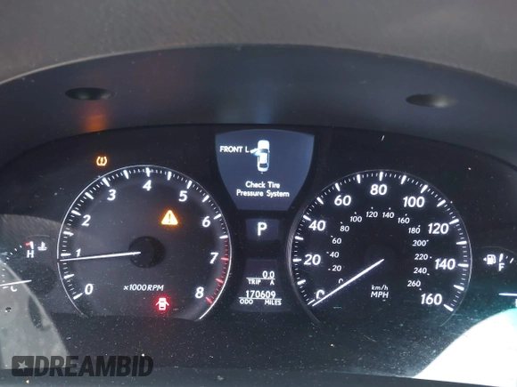 2007 Lexus LS 460 with VIN JTHBL46F675008702, listed as a IAAI auction lot 41574370 with 170,609 mi miles. Bid and sale history available at carsss.com. Image 7.