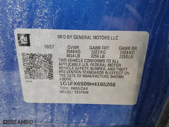 2017 Chevrolet Bolt EV Premier with VIN 1G1FX6S09H4165208, listed as a Copart auction lot 52070445 with 41,995 mi miles and Salvage Title. Bid and sale history available at carsss.com. Image 13.