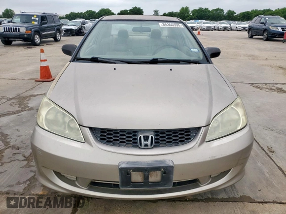 2004 Honda Civic LX with VIN 1HGEM22504L042804, listed as a Copart auction lot 55360395 with 0 mi miles and Clean Title. Bid and sale history available at carsss.com. Image 5.