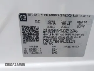 2023 GMC Terrain SLE с VIN 3GKALTEG4PL232136, выставлен на аукционе IAAI как лот 42251665 с пробегом 59 330 миль миль и . История ставок и продаж доступна на DreamBid. Изображение 9.