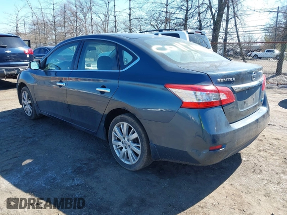 2013 Nissan Sentra SV with VIN 3N1AB7AP7DL619824, listed as a IAAI auction lot 41909137 with 98,357 mi miles. Bid and sale history available at carsss.com. Image 3.
