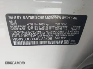2018 BMW X2 sDrive28i z VIN WBXYJ3C39JEJ82408, wystawiony jako IAAI lot #41919498 z przebiegiem 121 403 mil mil oraz . Historia ofert i sprzedaży dostępna na DreamBid. Obrazek 9.