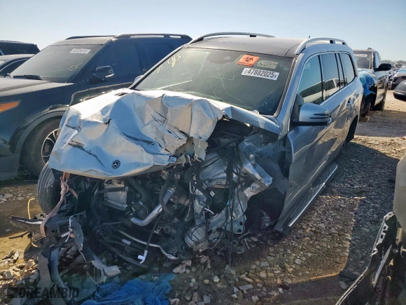2019 Mercedes-Benz GLS with VIN 4JGDF6EE0KB236626, listed as a Copart auction lot 47882025 with 0 mi miles and Clean Title. Bid and sale history available at carsss.com. Image 1.