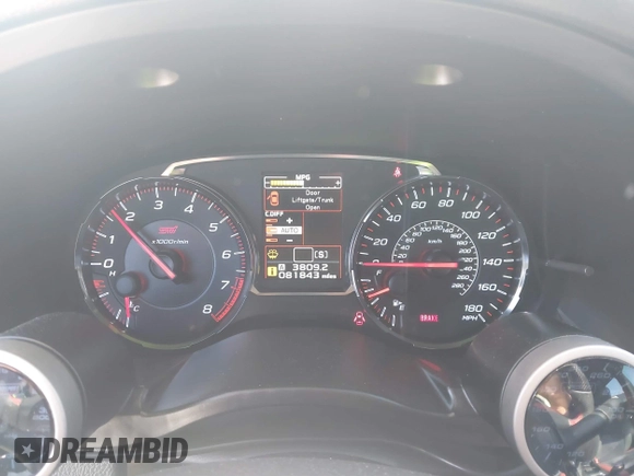 2019 Subaru WRX STI with VIN JF1VA2R68K9805464, listed as a IAAI auction lot 41724272 with 81,843 mi miles. Bid and sale history available at carsss.com. Image 7.