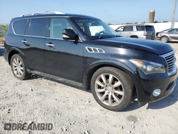 2012 Infiniti QX56 8-passenger with VIN JN8AZ2ND3C9715246, listed as a Copart auction lot 65322224 with 257,610 mi miles and Salvage Title. Bid and sale history available at carsss.com. Image 4.