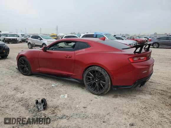 2018 Chevrolet Camaro ZL1 z VIN 1G1FK1R69J0142195, wystawiony jako Copart lot #51128215 z przebiegiem 55 979 mil mil oraz Szkody całkowita. Historia ofert i sprzedaży dostępna na DreamBid. Obrazek 2.