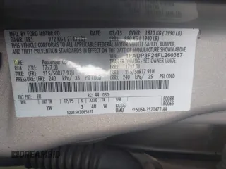 2015 Ford Focus SE with VIN 1FADP3F24FL260387, listed as a IAAI auction lot 41990194 with 80,673 mi miles. Bid and sale history available at carsss.com. Image 9.