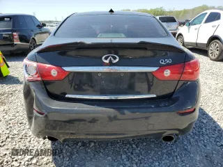 2014 Infiniti Q50 with VIN JN1BV7AP4EM687999, listed as a Copart auction lot 52318195 with 155,516 mi miles and Salvage title. Bid and sale history available at DreamBid. Image 6.