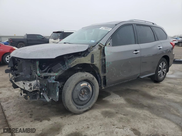 2017 Nissan Pathfinder SV with VIN 5N1DR2MN4HC676319, listed as a Copart auction lot 43793655 with 108,037 mi miles and Salvage Title. Bid and sale history available at carsss.com. Image 1.