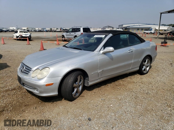 2005 Mercedes-Benz CLK 320 z VIN WDBTK65J75F144160, wystawiony jako Copart lot #62669544 z przebiegiem 85 390 mil mil oraz Czysty tytuł • Clean title. Historia ofert i sprzedaży dostępna na DreamBid. Obrazek 1.