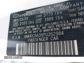 2023 Hyundai Venue SEL with VIN KMHRC8A3XPU262984, listed as a IAAI auction lot 41525855 with 18,361 mi miles and . Bid and sale history available at DreamBid. Image 9.
