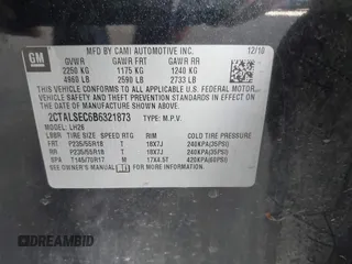 2011 GMC Terrain SLE-2 z VIN 2CTALSEC6B6321873, wystawiony jako IAAI lot #41778185 z przebiegiem 212 875 mil mil oraz . Historia ofert i sprzedaży dostępna na DreamBid. Obrazek 9.