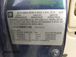 2008 Chevrolet HHR LS with VIN 3GNCA13D08S711448, listed as a IAAI auction lot 41940323 with 180,752 mi miles. Bid and sale history available at carsss.com. Image 9.