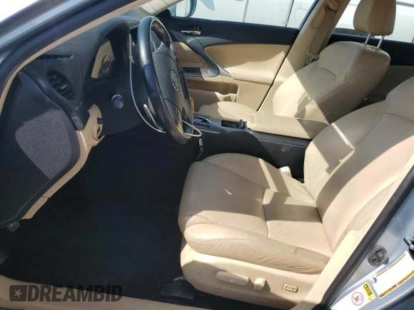 2008 Lexus IS 250 with VIN JTHBK262682078241, listed as a Copart auction lot 54893905 with 107,505 mi miles and Salvage Title. Bid and sale history available at carsss.com. Image 7.