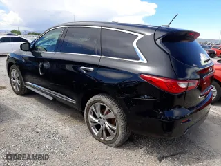 2013 Infiniti JX35 with VIN 5N1AL0MN6DC348578, listed as a Copart auction lot 63146574 with 191,675 mi miles and Salvage Title. Bid and sale history available at carsss.com. Image 2.