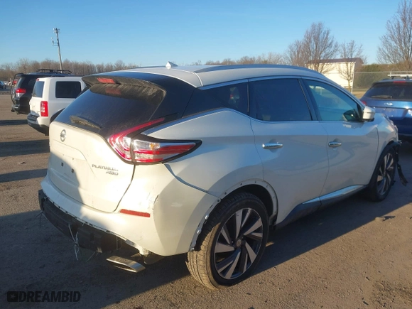 2015 Nissan Murano SL with VIN 5N1AZ2MH5FN202281, listed as a IAAI auction lot 41758376 with 142,594 mi miles. Bid and sale history available at carsss.com. Image 4.