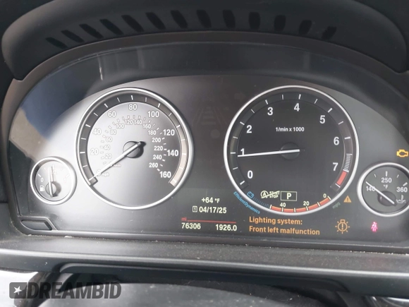 2015 BMW 5 Series 528i with VIN WBA5A5C56FD514814, listed as a IAAI auction lot 42052381 with 76,306 mi miles. Bid and sale history available at carsss.com. Image 7.
