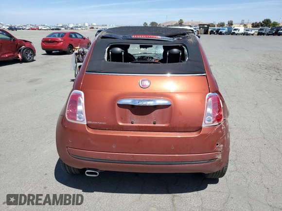 2012 FIAT 500 Pop with VIN 3C3CFFDR8CT260634, listed as a Copart auction lot 57174845 with 106,905 mi miles and Salvage title. Bid and sale history available at DreamBid. Image 6.
