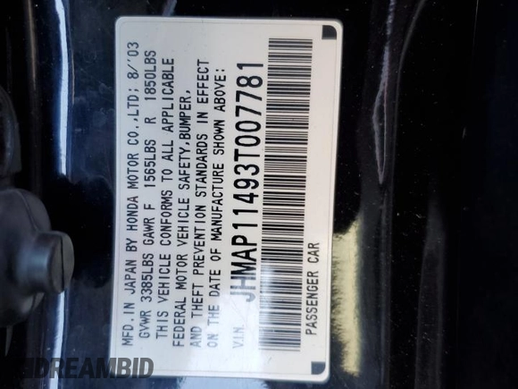 2003 Honda S2000 с VIN JHMAP11493T007781, выставлен на аукционе Copart как лот 79955474 с пробегом 117 934 миль миль и Списание • Salvage title. История ставок и продаж доступна на DreamBid. Изображение 12.