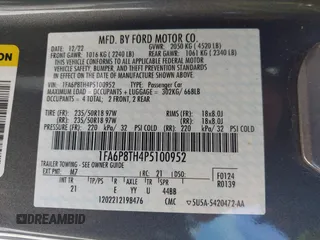 2023 Ford Mustang EcoBoost with VIN 1FA6P8TH4P5100952, listed as a IAAI auction lot 41860121 with 36,075 mi miles. Bid and sale history available at carsss.com. Image 9.