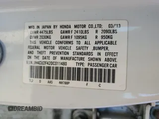 2013 Acura TSX z VIN JH4CU2F42DC011480, wystawiony jako Copart lot #65686185 z przebiegiem 128 972 mil mil oraz Szkoda całkowita • Salvage title. Historia ofert i sprzedaży dostępna na DreamBid. Obrazek 12.
