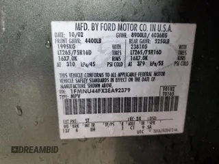 2003 Ford Excursion z VIN 1FMNU44FX3EA92379, wystawiony jako Copart lot #53122515 z przebiegiem 197 749 mil mil oraz Szkoda całkowita • Salvage title. Historia ofert i sprzedaży dostępna na DreamBid. Obrazek 13.