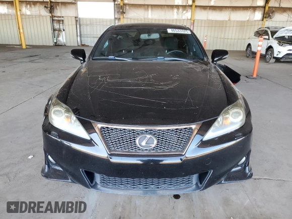 2011 Lexus IS 350 with VIN JTHBE5C29B5027271, listed as a Copart auction lot 46533325 with 163,037 mi miles and Salvage Title. Bid and sale history available at carsss.com. Image 5.