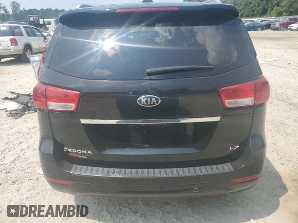 2018 Kia Sedona LX with VIN KNDMB5C17J6355646, listed as a Copart auction lot 67643374 with 106,261 mi miles and Salvage Title. Bid and sale history available at carsss.com. Image 6.
