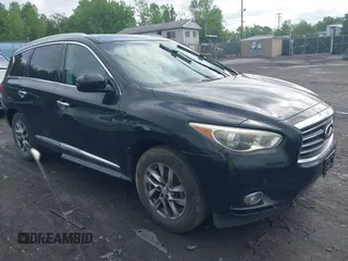 2013 Infiniti JX35 z VIN 5N1AL0MM3DC333270, wystawiony jako IAAI lot #42279028 z przebiegiem 123 834 mil mil oraz . Historia ofert i sprzedaży dostępna na DreamBid. Obrazek 1.