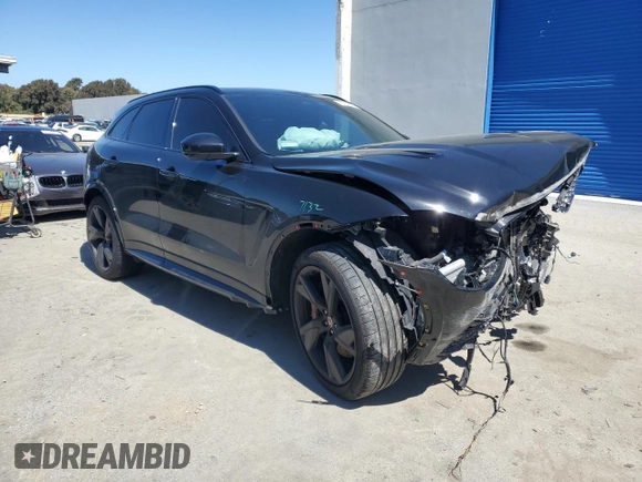 2023 Jaguar F-Pace SVR with VIN SADCZ2EE5PA711978, listed as a Copart auction lot 48968314 with 5,907 mi miles and Salvage Title. Bid and sale history available at DreamBid. Image 4.