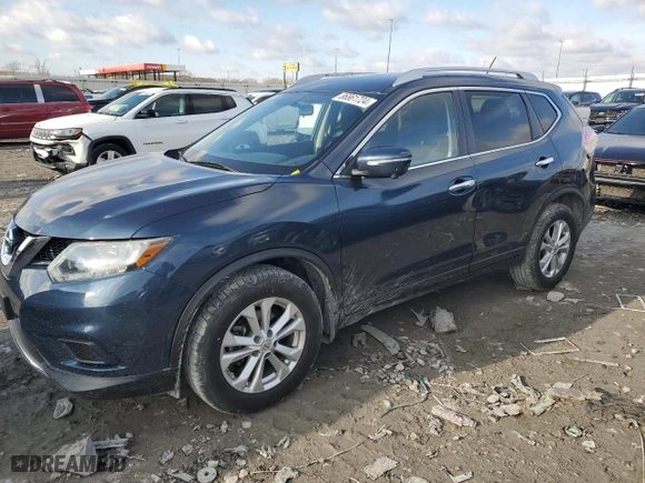 2015 Nissan Rogue S with VIN KNMAT2MT9FP555573, listed as a Copart auction lot 86861724 with 83,414 mi miles and Salvage Title. Bid and sale history available at carsss.com. Image 1.