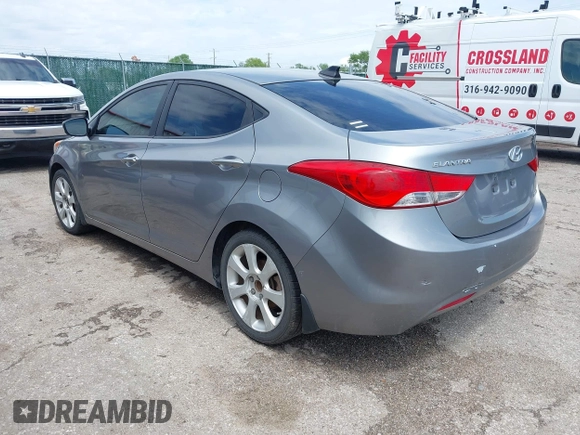 2012 Hyundai Elantra Limited with VIN KMHDH4AE5CU369859, listed as a IAAI auction lot 42095240 with 174,486 mi miles. Bid and sale history available at carsss.com. Image 3.