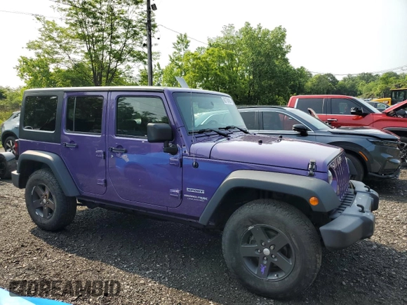 2018 Jeep Wrangler Unlimited Sport with VIN 1C4BJWDG9JL910410, listed as a Copart auction lot 60778405 with 57,450 mi miles and Salvage title. Bid and sale history available at DreamBid. Image 4.