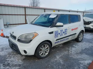 2012 Kia Soul + with VIN KNDJT2A67C7385160, listed as a IAAI auction lot 41533032 with 166,094 mi miles. Bid and sale history available at carsss.com. Image 2.