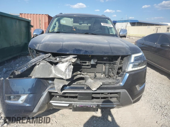 2021 Nissan Armada Platinum with VIN JN8AY2DA0M9373265, listed as a Copart auction lot 68689664 with 57,044 mi miles and Salvage Title. Bid and sale history available at carsss.com. Image 5.