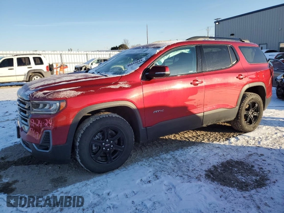 2021 GMC Acadia AT4 with VIN 1GKKNLLS9MZ167195, listed as a Copart auction lot 86845644 with 46,308 mi miles and Salvage Title. Bid and sale history available at DreamBid. Image 1.